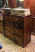 Late 19th Century chest of two short above three long drawers