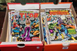 Two boxes of 1970's/1980/s comics including Marvel,