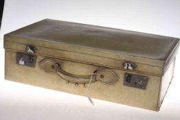 Fitted vellum suitcase, Gents travel case with handle initialled J. S. L.