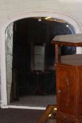 Victorian arched top overmantel mirror in painted frame