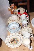 Royal Doulton Bunnykins and Wedgwood Peter Rabbit tableware and novelty teapot