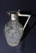 Silver topped claret jug, Birmingham 1906,
