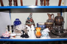 Collection of silver plated ware, various china including two Worcester figures,