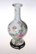 Chinese famille rose vase on carved stand,