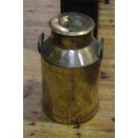 Brass milk churn,