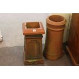 Two terracotta chimney pots