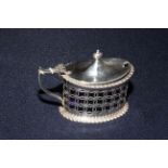 Silver mustard pot, E.J.H.N.H.