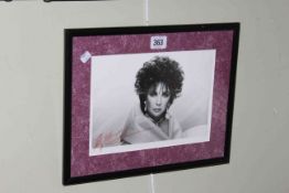 Framed signed photograph of Elizabeth Taylor