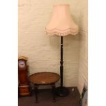 Oval mahogany ball and claw leg coffee table and turned column standard lamp and shade (3)