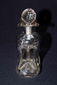 Edwardian silver topped decanter,