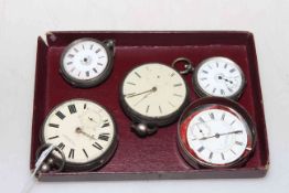 Box of assorted pocket watches