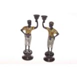 Pair of Blackamore candlesticks,