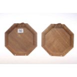 Pair of Mouseman teapot stands,