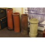 Four various chimney pots