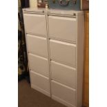 Pair Bisley four drawer metal filing cabinets