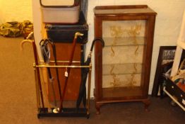 Walnut single door china cabinet,