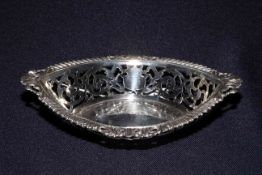 Pierced silver bon bon dish, W.N.