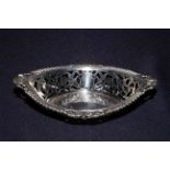 Pierced silver bon bon dish, W.N.