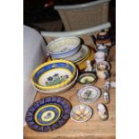 Quantity of Quimper Pottery including plates, bowls,