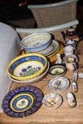 Quantity of Quimper Pottery including plates, bowls,