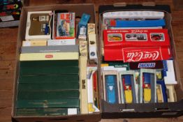 Two boxes of model vehicles mostly boxed