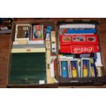 Two boxes of model vehicles mostly boxed