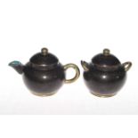 Cloisonne teapot and sugar,