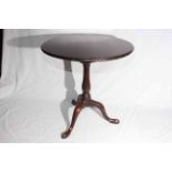 Georgian mahogany circular tripod table,