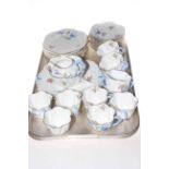 Thirty eight pieces of Shelley 'Bluebird' teaware painted no.