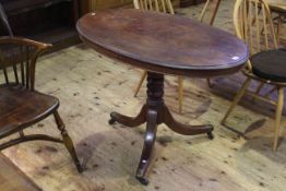 19th Century oval snap top tripod occasional table