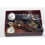 Box of assorted wristwatches