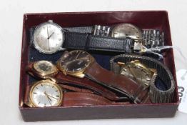 Box of assorted wristwatches