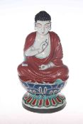 19th Century glazed pottery buddha,