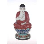 19th Century glazed pottery buddha,