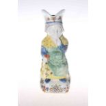 Elderly Dutch lady faience character jug,