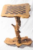 Naturalistic arboreal inlaid chess table