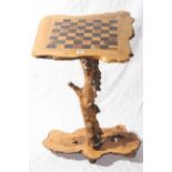 Naturalistic arboreal inlaid chess table