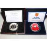 HRH Prince George of Cambridge 5oz coin and silver 5oz poppy coin,