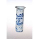 Blue and white Chinese sleeve vase with four character marks,