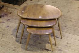 Ercol Windsor nest of three kidney shaped tables