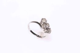 9 carat white gold three stone diamond ring