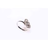 9 carat white gold three stone diamond ring