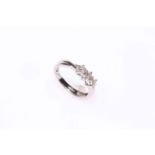 Platinum three stone diamond ring