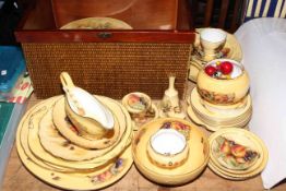 Large quantity of Aynsley Orchard Gold including cake and other plates, dishes, gravy boat,