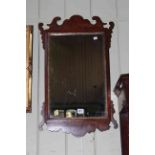 Georgian mahogany fretwork wall mirror