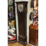 1920's oak Jacobean style grandmother clock