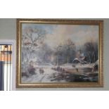 J. Jonez Kenzer, Winter Landscape, oil on canvas, signed lower left, 74.