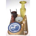 Parasol handle, ivory, Chinese vase, terracotta vase, wooden planter,