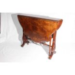 Victorian figured walnut and satinwood inlaid Sutherland table