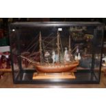 Cased model of the ship - HMS Grimsby 1795,